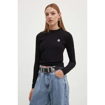 Pánský svetr Bavlněný svetr HUGO Scallia černá barva, lehký, 50514296 99X, vel. M