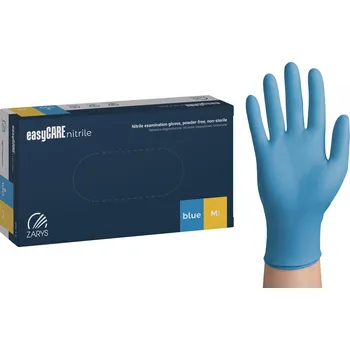 Vyšetřovací rukavice ZARYS lnternational Group easyCARE, nitrilové rukavice, bez pudru, AQL-1,0,100 ks Velikost: M