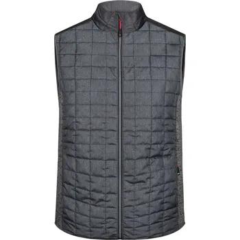 Pánská vesta Daiber Pánská pletená hybridní vesta Knitted Hybrid Vest JN740 Barva: Šedý melír - Antracitový melír, Velikost: 3XL
