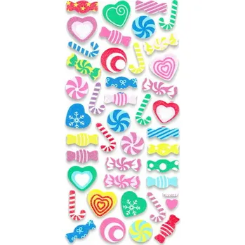 samolepka FANDY Samolepky pěnové glitterové 06 bonbóny