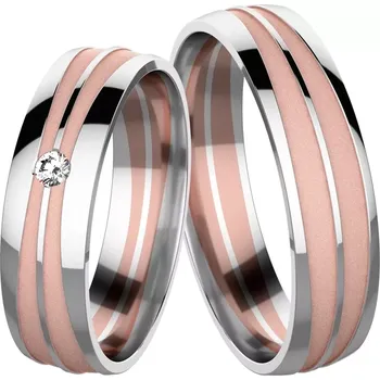 Prsten Criss Colour RW - snubní prsteny z červeného a bílého zlata