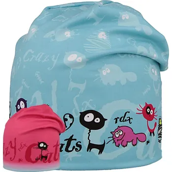 Čepice dívčí oboustranná funkční čepice RDX Crazy cats F1528E velikost 50-52