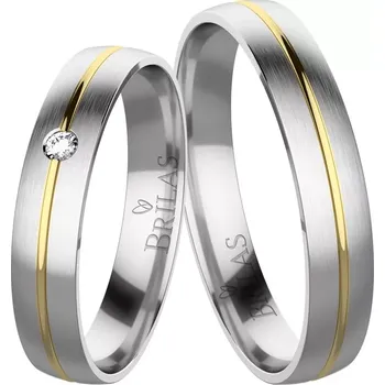 Prsten Connie Colour GW - zlaté snubní prsteny z bílého a žlutého zlata