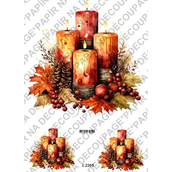 Umělecký papír Rýžový a soft papír na decoupage - Podzimní výzdoba - KB2305 Materiál: Soft, Rozměr: A4