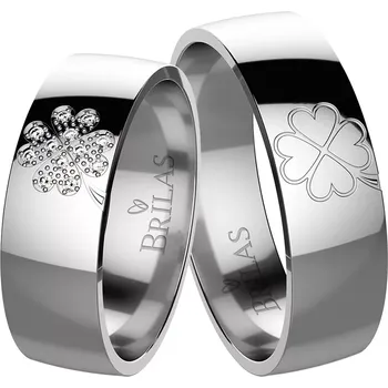 Prsten Štístko White Briliant - snubní prsteny z bílého zlata