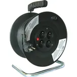 Solight prodlužovací kabel na bubnu, 4 zásuvky, černý, 25m