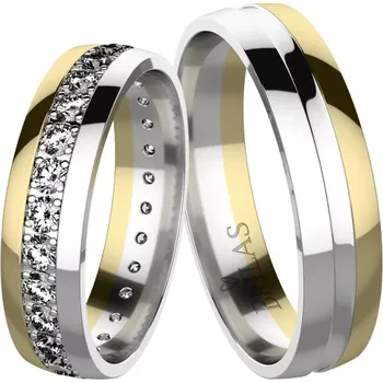 Prsten Rosalia Colour GW - snubní prstýnky z bílého a žlutého zlata