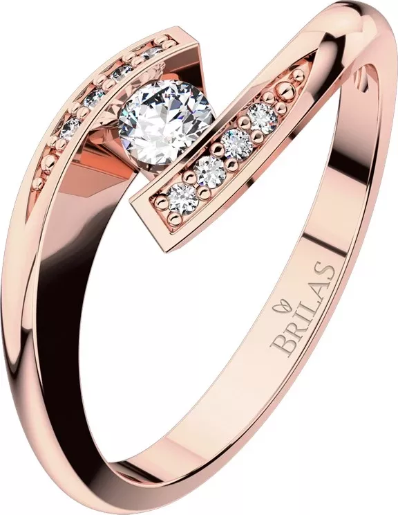 Nuriana Red Briliant - prsten v červeném zlatě s brilianty