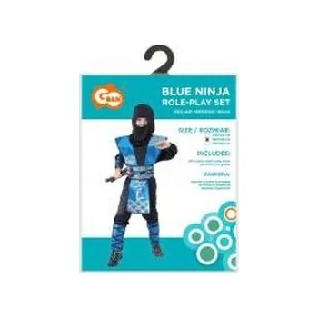 Karnevalový kostým Strój dla dzieci Niebieski Ninja rozm.120/130cm