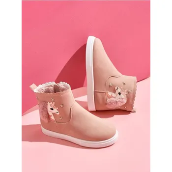 Dívčí kalhoty Sinsay - Kotníkové boty s 3D aplikací - růžová - 159FA-39X - 159FA-39X-31