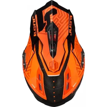 Helma na motorku Kšilt JUST1 J12 SYNCRO carbon fluo oranžový 2H83597839