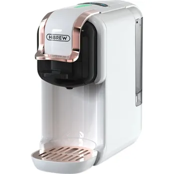 Příprava kávy HiBREW H2B 5v1 vícekapslový kávovar 20 Bar na horkou i studenou kávu s podporou DG Cappuccino, Nes kapslí, ESE Pod a mleté kávy bílá