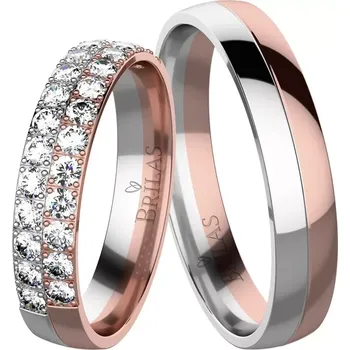 Prsten Karin Colour RW - snubní prsteny z červeného a bílého zlata