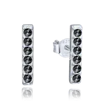 0289 MINET Elegantní stříbrné náušnice s černými zirkony