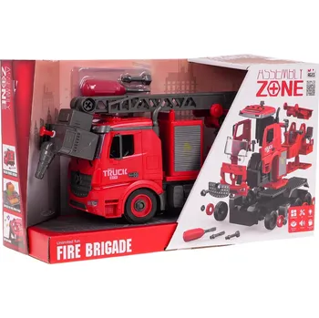 autíčko Majlo Toys Šroubovací požární auto se zvuky a funkcí vody Fire Brigade