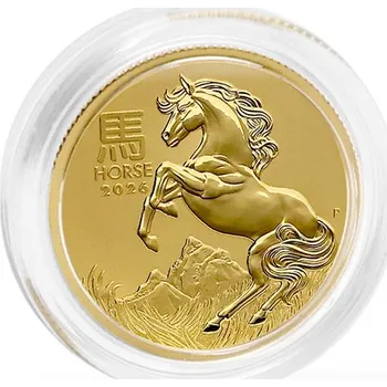 Zlatá investiční mince Year of the Horse Rok Koně Lunární 1/10 Oz 2026