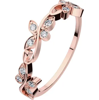 Prsten Jarilo R Briliant - prsten s motýlky z růžového zlata