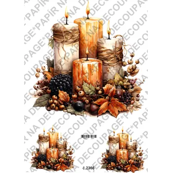 Umělecký papír Rýžový a soft papír na decoupage - Podzimní výzdoba - KB2308 Materiál: Soft, Rozměr: A4