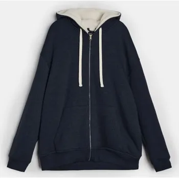 Pánské oblečení Sinsay - Oversize mikina na zip s kapucí - námořnická modrá - 939EU-59M - 939EU-59M-S