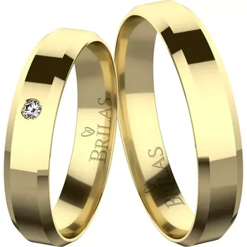 Prsten Odeta Gold - lesklé snubní prsteny se zkosením