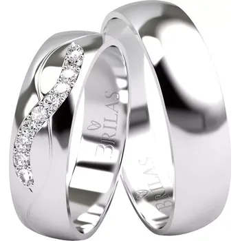 Prsten Perun White - lesklé snubní prstýnky z bílého zlata