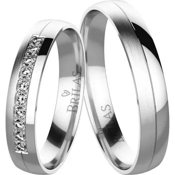 Prsten Fannia White - snubní prstýnky s linkou a kameny