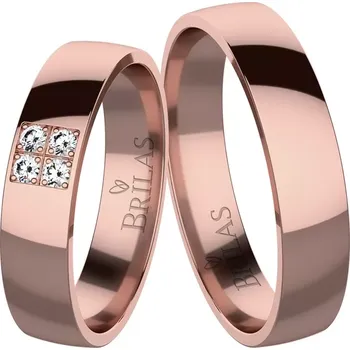 Prsten Ludmila Red Briliant - snubní prsteny z červeného zlata