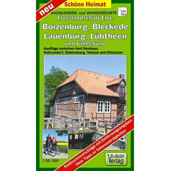 Radwander- und Wanderkarte Flusslandschaft Elbe, Boizenburg/Elbe, Bleckede, Dahlenburg und Umgebung - Verlag Dr. Barthel
