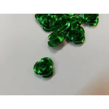 Šperk Kovová růžička 1cm - zelená - 1ks