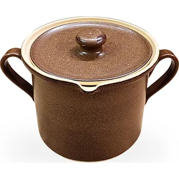 Hrnec hrnec 3L s nálevkou a poklicí - kameninový hrnec (ruční výroba)