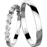 Salma II White - snubní prsteny z bílého zlata