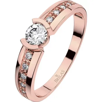 Prsten Ivone Red - zlatý prsten zdobený kamínky