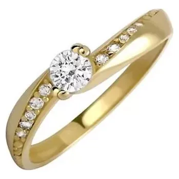 Prsten Primo Gold - zlatý zásnubák zdobený kamínky