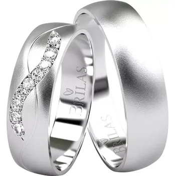 Prsten Perun White II - pískované snubní prstýnky z bílého zlata