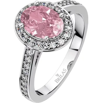 Prsten Alice P White - zásnubní prsten z bílého zlata s růžovým zirkonem