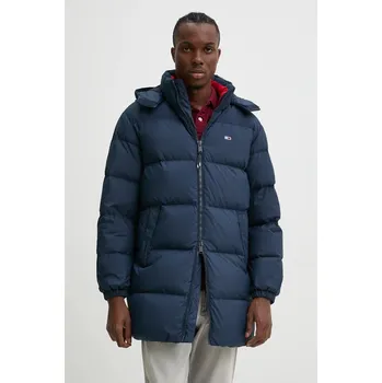 Péřová bunda Tommy Jeans pánská, tmavomodrá barva, zimní, DM0DM20466 59X, vel. M