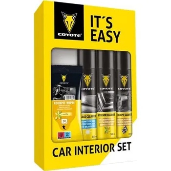 Autokosmetika COYOTE Interios set- čistící ubrousky, čistič plastů, skel a čalounění