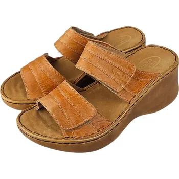 Dámské pantofle 3047 - K11 Kožené nazouváky s podporou kleneb nožních; regulace suchými zipy; doprodej 36