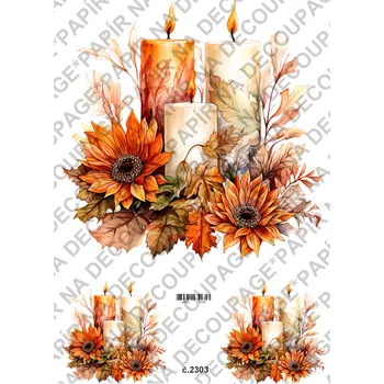 Umělecký papír Rýžový a soft papír na decoupage - Podzimní výzdoba - KB2303 Materiál: Soft, Rozměr: A4