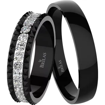 Prsten Esmira Black Steel - snubní prsteny z chirurgické oceli