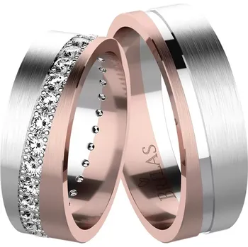 Prsten Anita Colour RW - zlaté kombinované snubní prsteny