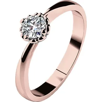Prsten Helios R Briliant - nadčasový zásnubní prsten z růžového zlata s briliantem