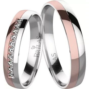 Prsten Viola Colour RW - snubní prsteny z červeného a bílého zlata