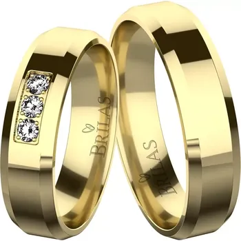 Prsten Mimi Gold - zlaté lesklé snubní prstýnky