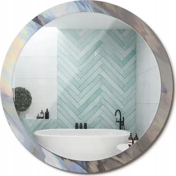 Zrcadlo Zrcadlo s potiskem do koupelny ložnice obývacího pokoje Abstraktní vlny 100 cm