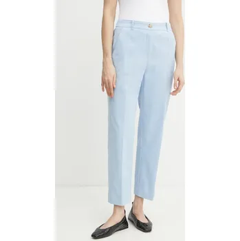 Dámské kalhoty Kalhoty BOSS dámské, modrá barva, široké, high waist, 50537586 50X, vel. 34