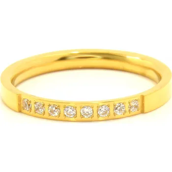 Prsten BRUNOshop.cz Prsten GOLD s kamínky Velikost: 10 (EU: 61,5 - 63,5)