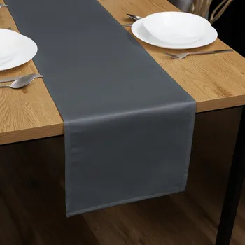 ubrus Saténový běhoun na stůl polyesterový Satén LUX-049 Antracitově šedý 20x120 cm