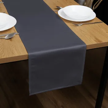 ubrus Saténový běhoun na stůl polyesterový Satén LUX-056 Antracitově šedý 20x140 cm