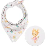 Dětský bavlněný šátek Sandra SA-671 Zvířátka baletky na bílém 70 x 70 cm